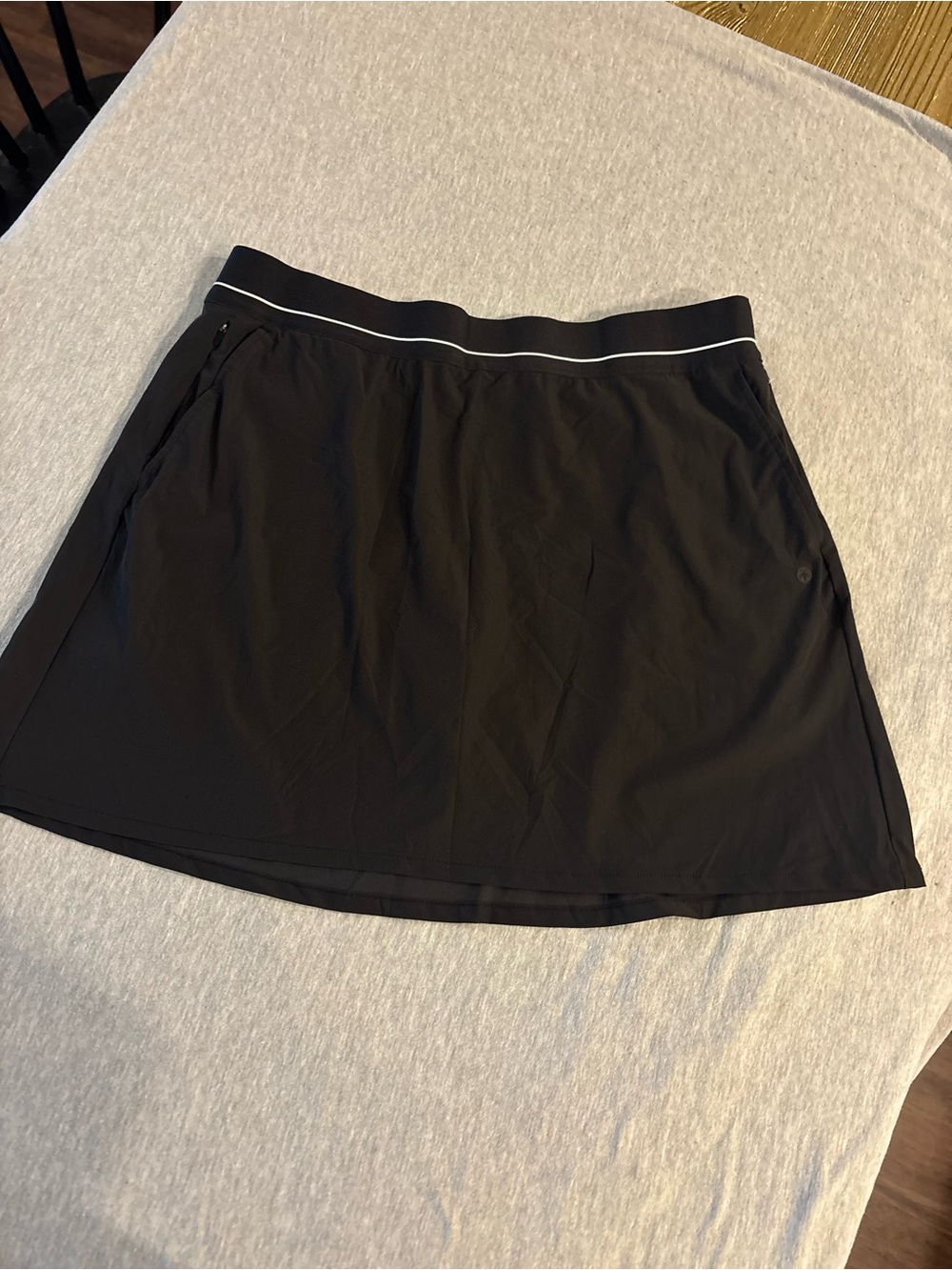 Soybu Black Mini Skort with White Waist Trim